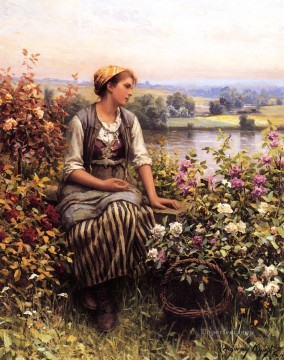 古典的な花 Painting - 空想的な田舎者ダニエル・リッジウェイ・ナイト・フラワーズ